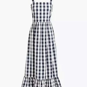 Jcrew gingham organic cotton maxi dress
